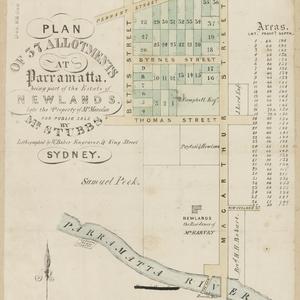 Plan of 37 allotments at Parramatta being part of the e...