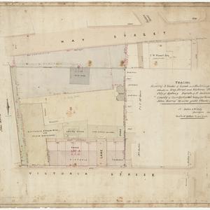Tracing shewing 3 blocks of land and buildings thereon ...