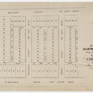 Plan of allotments of land being part of section no. 60...