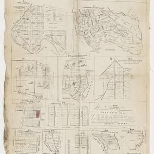 Subdivision plans of the North Shore, Sydney, approximately 1859.
