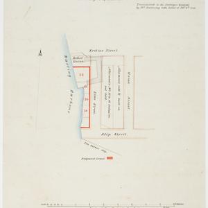 Copy of a tracing shewing the ground proposed to be gra...