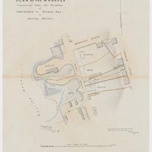 Plan of the wharves carried out from the premises of Jo...