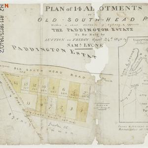 Plan of 14 allotments on the Old South Head Rd. within ...