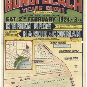 Bondi Beach Vicars' Estate 2nd subdivision [cartographi...