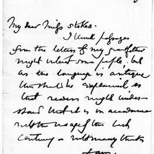Letters from the Marsden family to Mary and John Stokes...