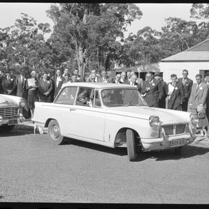 Car demonstration, Triumph "Herald"; Mr Danby and sundi...