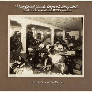 "War Chest" Sock Appeal, May 1917 : 3 photos of workers...