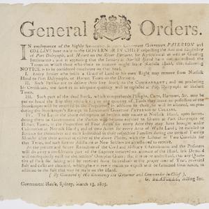 General orders : in consequence of the highly favourabl...