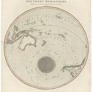 Southern hemisphere projected on the plane of the horiz...