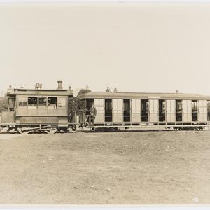 NSW Gov't Tramways, Steam Lines. Steam Motor and Car on...