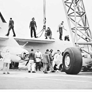 US Navy demonstrates crash landing (?) of Douglas Skywa...
