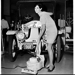 Demonstration of Hoover vacuum cleaners during Diamond Jubilee (1908-1968) floor care festival, David Jones department store
