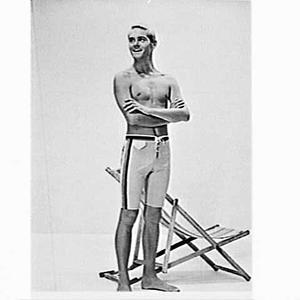 Male model and the Jantzen swimwear range, 1964