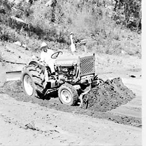 Ford tractor with bulldozers fitted, Australian Road Bu...