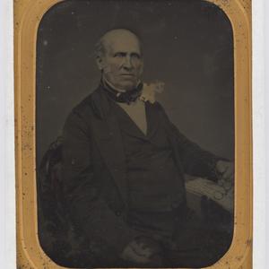 Studio photograph of a man, after 1852