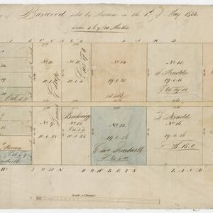 Plan of Burwood sold by auction on the 18th of May 1833...