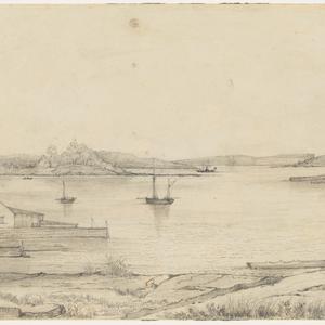 Garden Island Robinsons Baths [a view], 1851 / William ...
