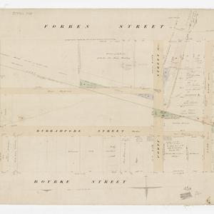 [Manuscript map of allotments on Forbes, Burrahpore and...