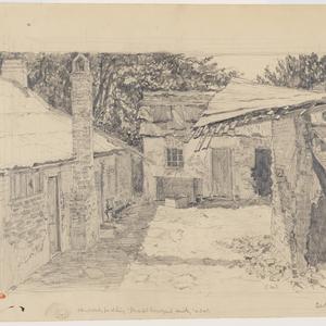 Pencil Study for etching "Deserted Courtyard, Hartley" ...