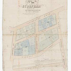 Plan of part of Sydenham adjoining the Petersham statio...