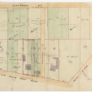 [Manuscript cadastral map showing allotments in Padding...
