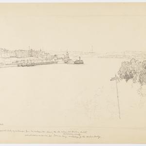 Unfinished study of Milson's Point from McMahon's Point...