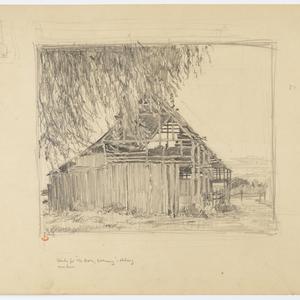 Study for "The Barn, Evening" - etching, Windsor. [A vi...