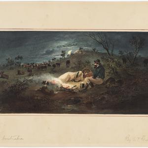 Night camp in Australia, 1800-1899 / Samuel Thomas Gill