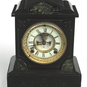 [Mantle marble clock belonging to David Scott Mitchell]
