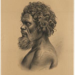 [Portrait of an Aborigine], 1895 / by Oscar Fristrom