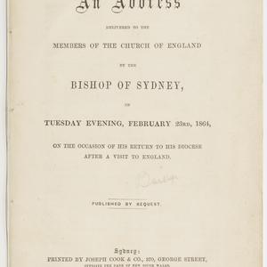 An address delivered to the members of the Church of En...