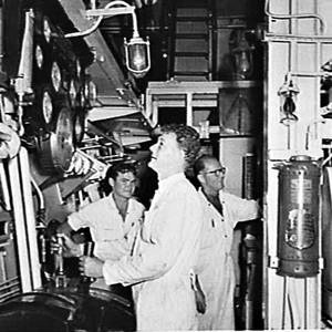 Engine-room crew and officers of the MV Rona