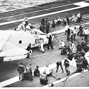 US Navy demonstrates crash landing (?) of Douglas Skywa...