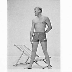 Male model and the Jantzen swimwear range, 1964