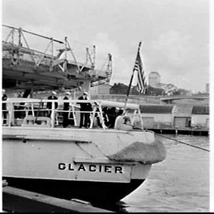 Icebreaker USS Glacier berths at the Finger Wharf, Wool...