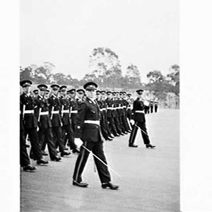 Governor-General Casey inspects National Service graduate officers, Scheyville, near Windsor