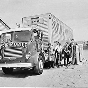 Frig-Mobile, refrigerated semi-trailer, Shell petrol st...