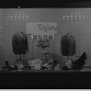 ICI terylene and cotton men's suit display in Mark Foy'...