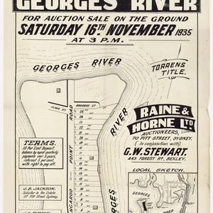[Georges River subdivision plans] [cartographic materia...