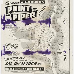 [Point Piper subdivision plans] [cartographic material]
