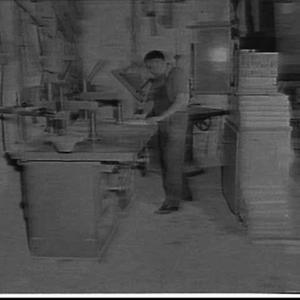 C.E. Skinner shape cutting saws making wooden chair par...