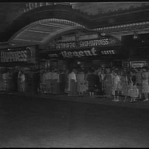 Exterior of Regent Theatre, 1958, advertising the film ...