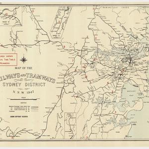 Map of the railways and tramways, Sydney district, N.S....