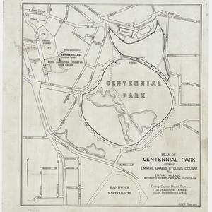 Plan of Centennial Park, showing Empire Games cycling c...