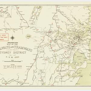 Map of the railways and tramways, Sydney district, N.S....