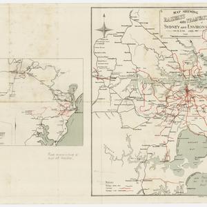 Map shewing railways and tramways, Sydney and environs,...