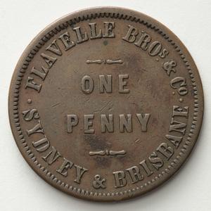 Item 0614: Flavelle Bros & Co. penny token, [between 18...