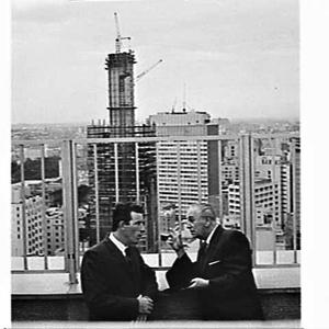 Who me? series, insurance men on the roof of the AMP Bu...