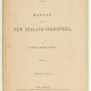 Manual of the New Zealand coleoptera / by Captain Thoma...
