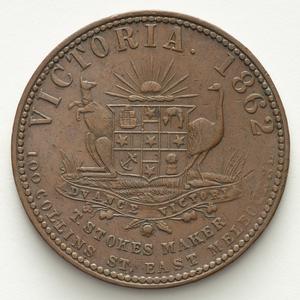 Item 3213: T. Stokes [Thomas Stokes] penny token, 1862